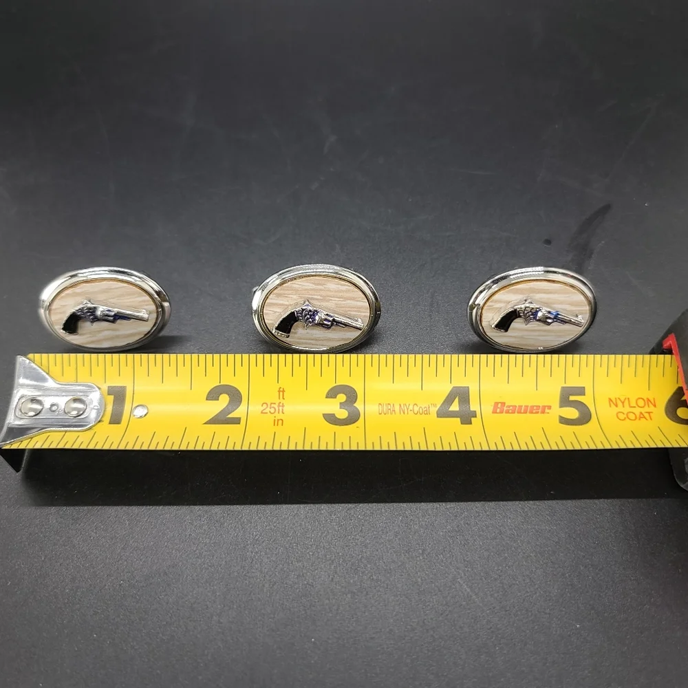 Cufflinks and Tie Clip. 6 Shooter.